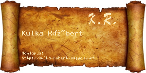 Kulka Róbert névjegykártya